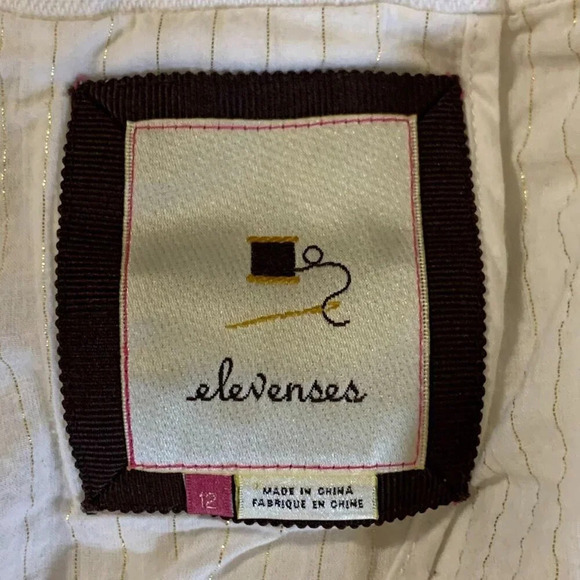 Anthropologie Elevenses Women's Cropped 1 Button Cotton Blazer SIze 12 - Picture 7 of 13